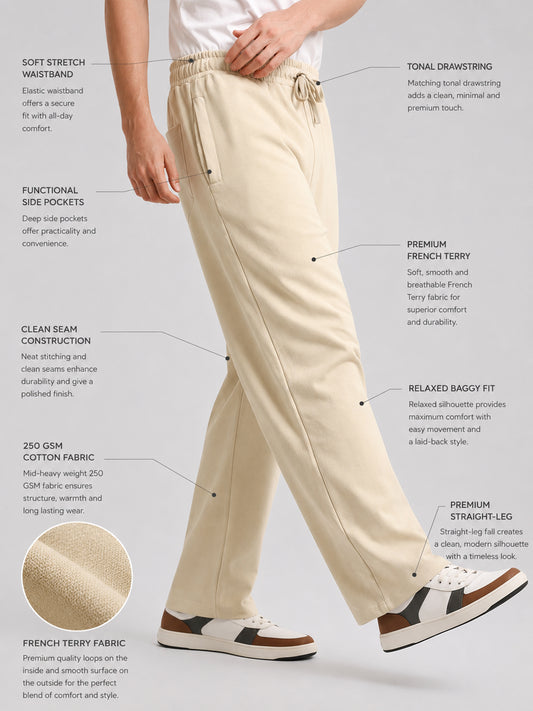 Canvas Baggy Fit Biscuit Track Pant