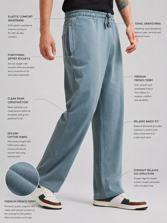 Canvas Baggy Fit Light Grey Track Pant