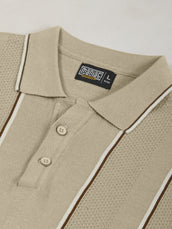 Biscuit Milan Estate Flat-Knit Half Sleeve Polo T-Shirt