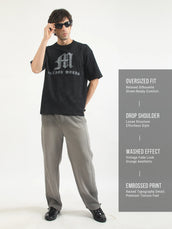 Action Words Black Half Sleeve T-Shirt