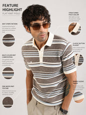 Brown Signal Half Sleeve Polo T-Shirt