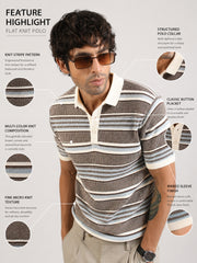 Brown Signal Half Sleeve Polo T-Shirt