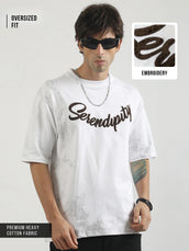 Serendipity White Half Sleeve T-Shirt