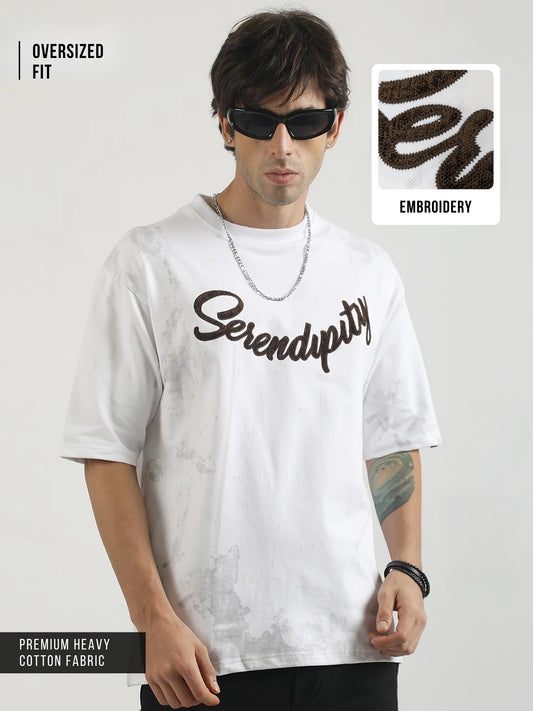 Serendipity White Half Sleeve T-Shirt