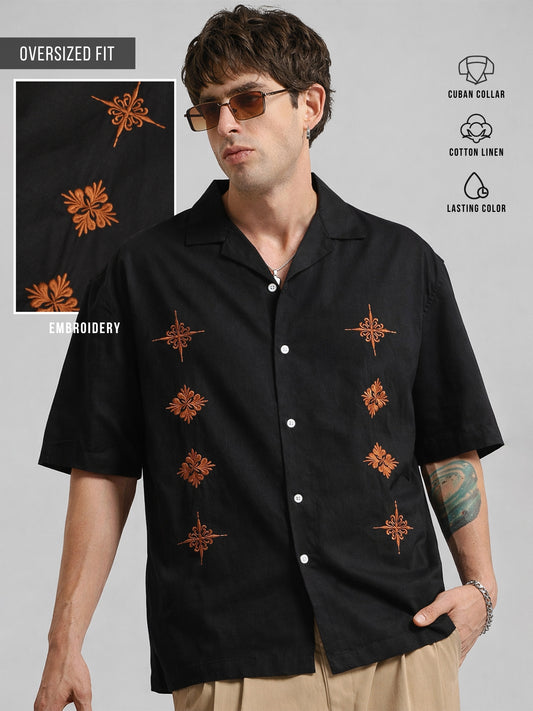 Embroidery Black Shirt