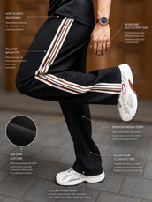 Tri-Color Black Trackpant
