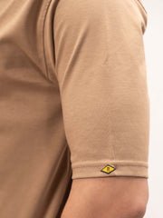 Linen look Sand Color Half Sleeve Shirt