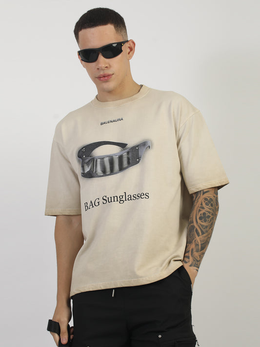 AcidWash Sunglass Biscuit Half Sleeve T-Shirt