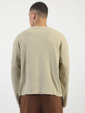 Biscuit Raw Edges Full Sleeve T-Shirt