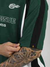 Bottle Green, White Dallas Half Sleeve T-Shirt