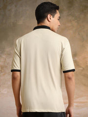 Young Biscuit Half Zipper Polo Half Sleeve T-Shirt