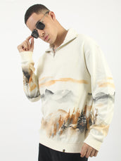 Mist Valley Cream Full Sleeve Sweatshirt
