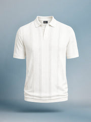 Bohemian Crochet White Half Sleeve T-Shirt