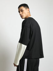 Doctor Sleeve Wings Print Black Full Sleeve T-Shirt