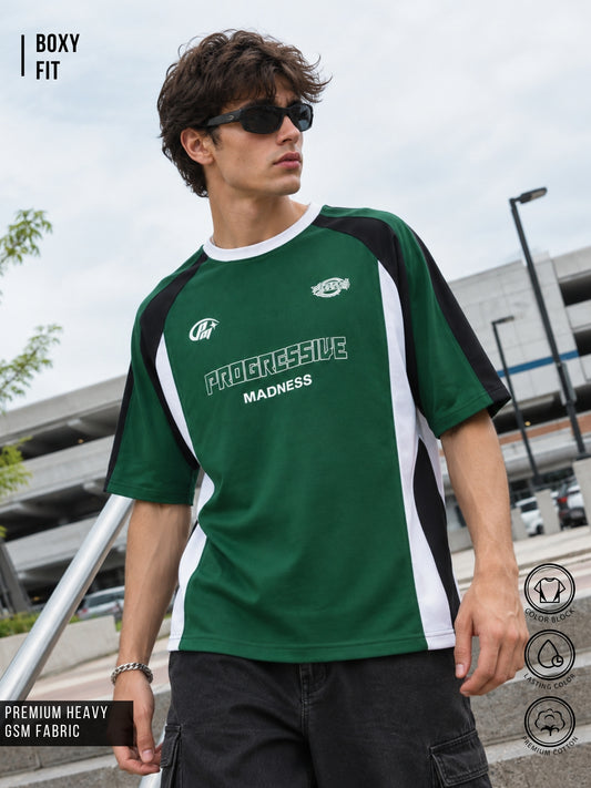 Bottle Green, White Dallas Half Sleeve T-Shirt