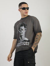 AcidWash Dark Grey Half Sleeve T-Shirt