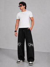 Gothic Punk Black Barrel Fit Pant