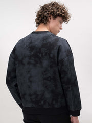 Spray Printed Black Sweatshirt