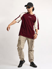 Bound Burgundy Half Sleeve T-Shirt