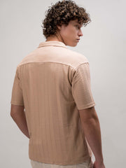 Matrix Knit Butterscotch Half Sleeve Shirt