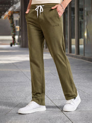 Khaki Embossed Baggy Fit Trackpant