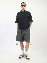 Black Confidence Half Sleeve Boxy T-Shirt
