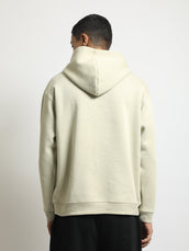 Dual Zipper Cream Full Sleeve Sweatshirt