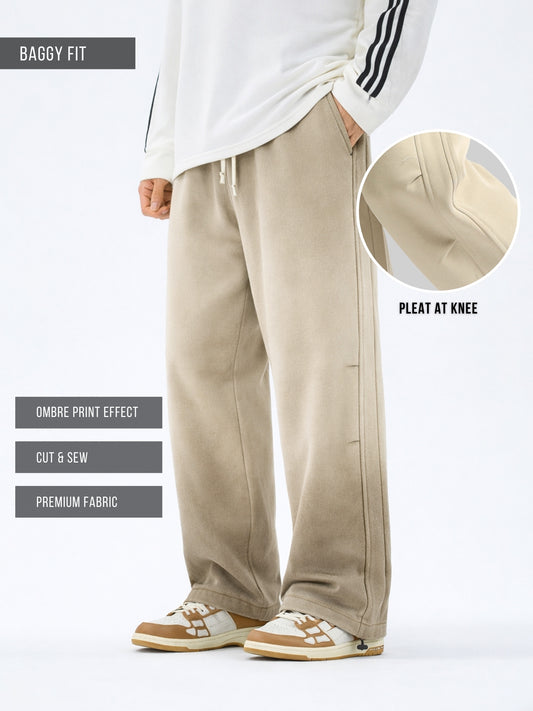 Asparagus Green Ombre Print Baggy Fit TrackPant