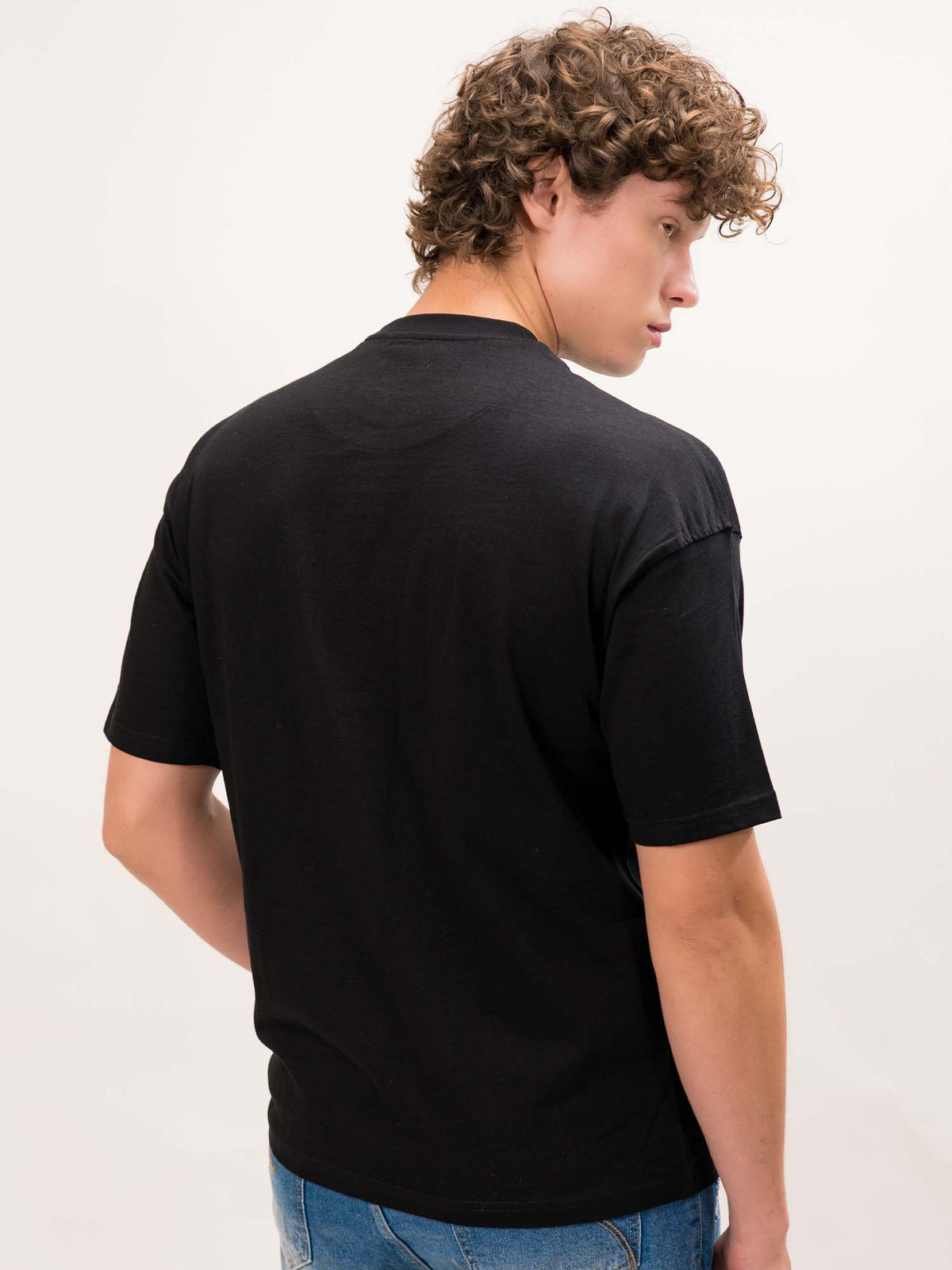 Purple half sleeve black fire t-shirt for men - view 5