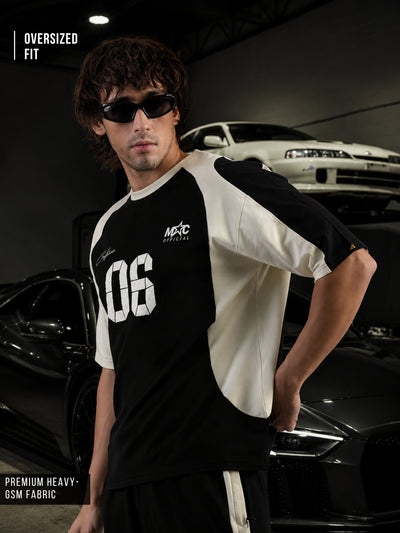 California Black, Cream Half Sleeve T-Shirt