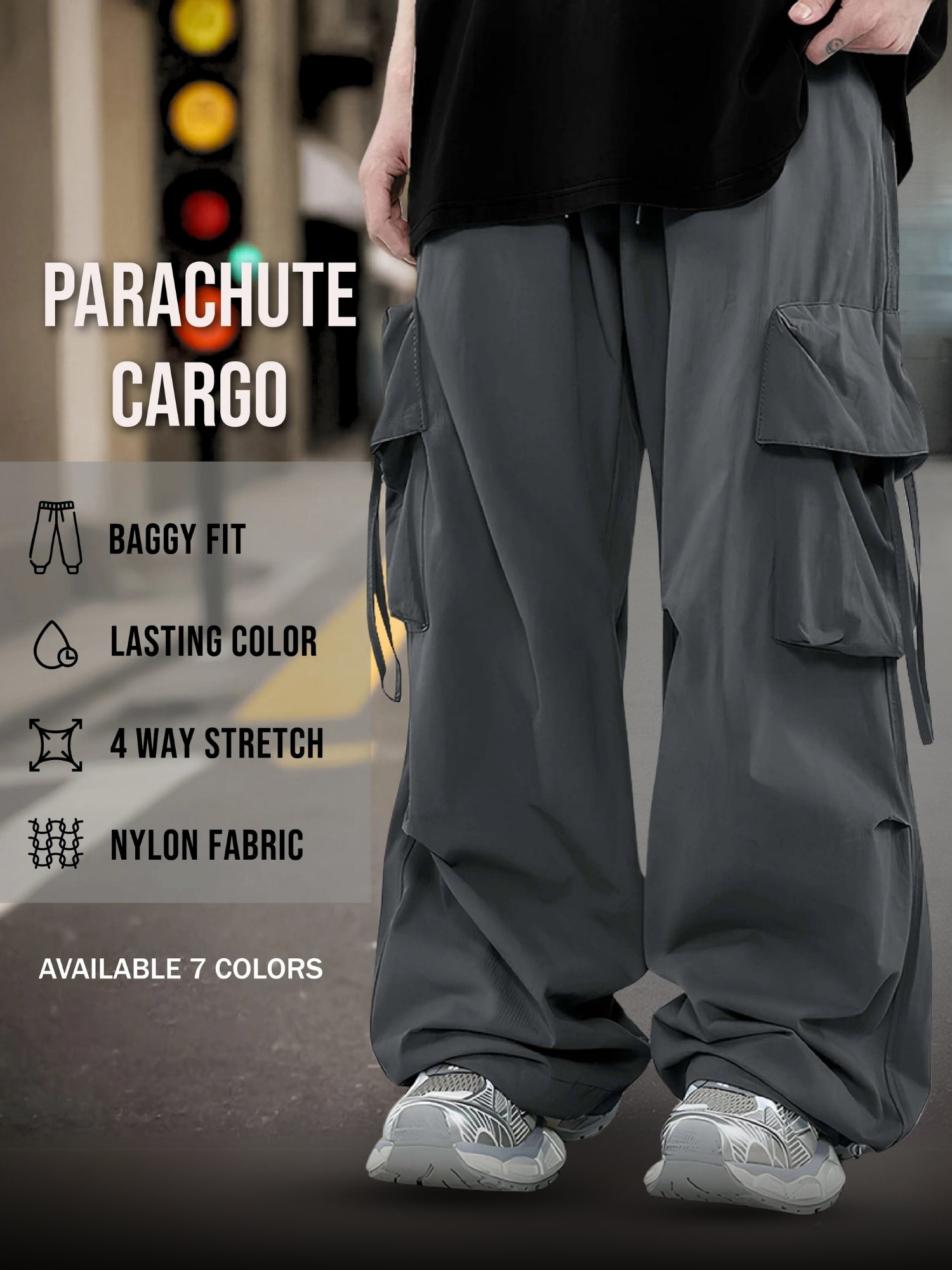 Parachute Umbrella Pocket Dark Grey Cargo