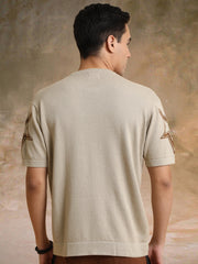 Houston Beige Half Sleeve T-Shirt