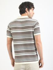 Brown Signal Half Sleeve Polo T-Shirt