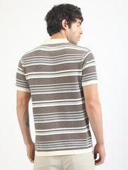 Brown Signal Half Sleeve Polo T-Shirt