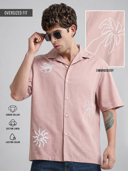 Embroidery Pink Shirt