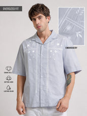 Embroidery Blue Shirt