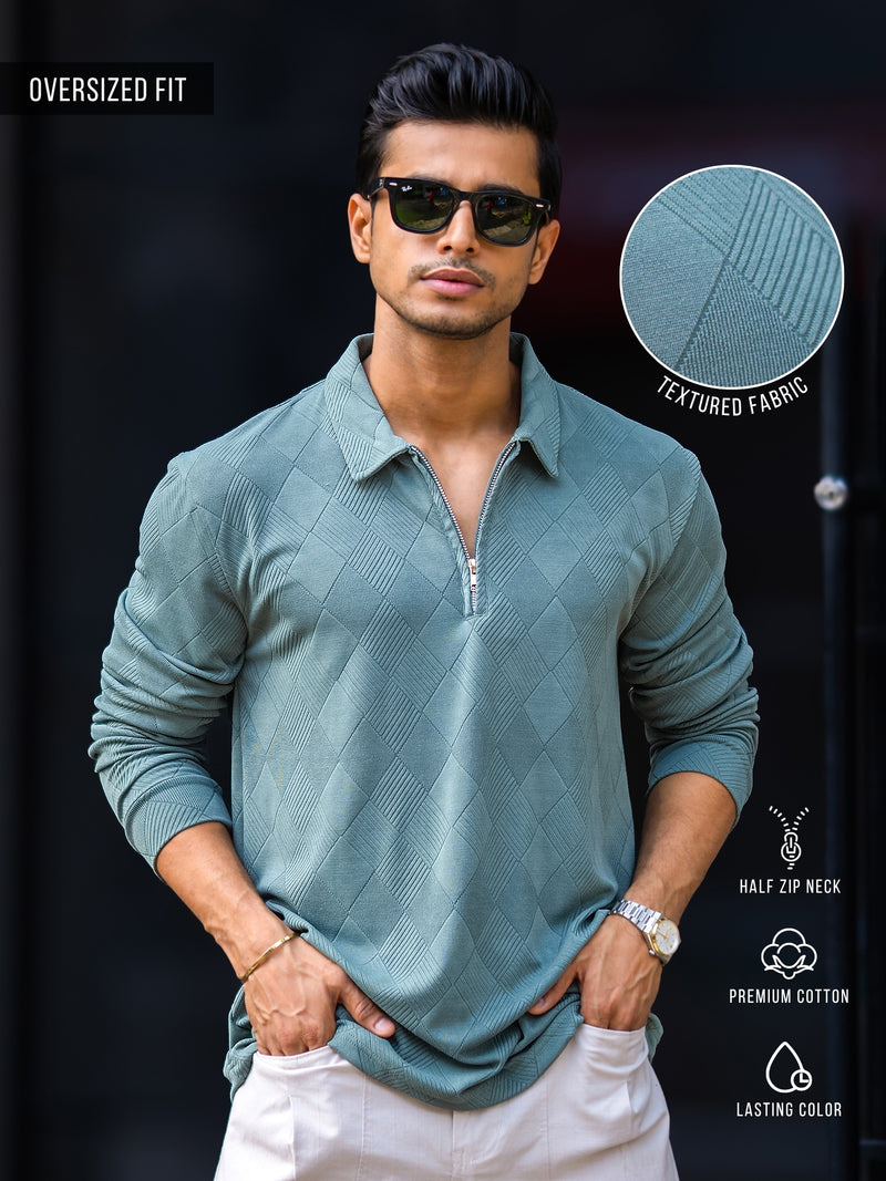 Rhombus Berly Green Full Sleeve Polo T-Shirt