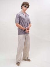 Lilac half sleeve linen look color shirt for men - view 6