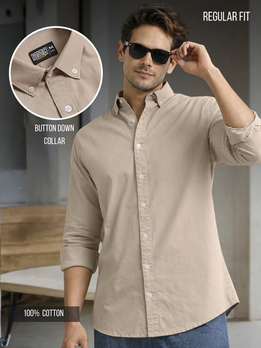 Oxford Taupe Full Sleeve Shirt