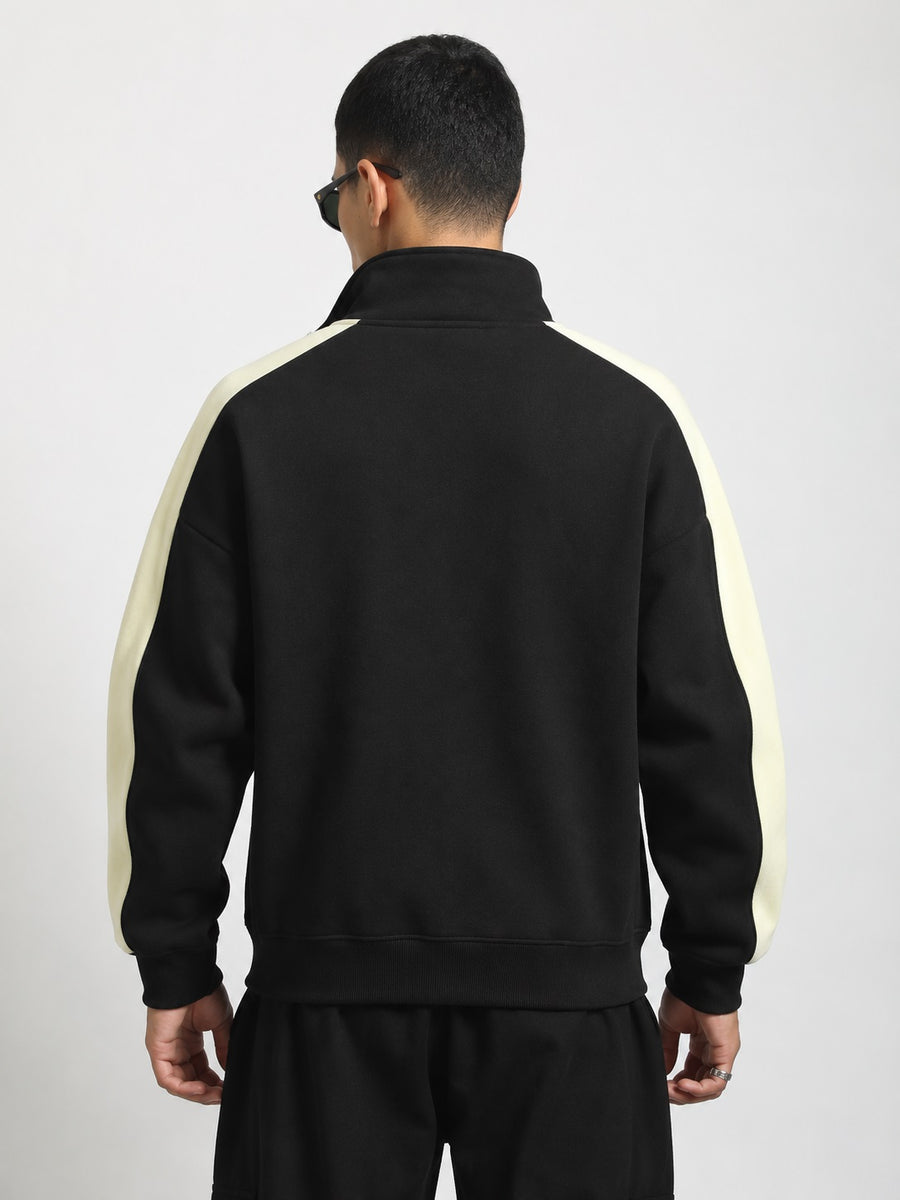 Frog Fastening Black Full Sleeve Sweatshirt