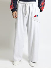 Barrel Fit Melange Embroidered Trackpant