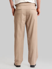 Classic Camel Double-Button Gurkha Trousers