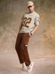 Houston Beige Half Sleeve T-Shirt