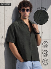 Geometric Olive Shirt