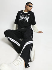 Doctor Sleeve Wings Print Black Full Sleeve T-Shirt