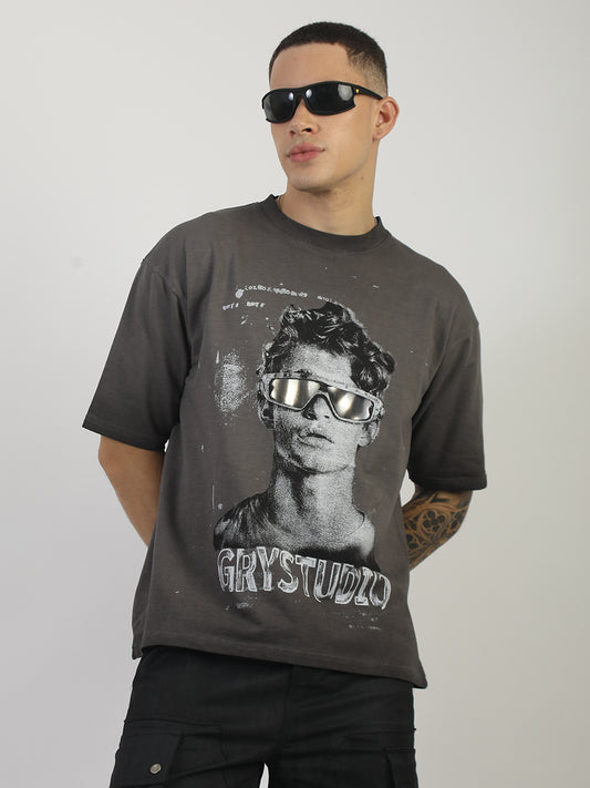AcidWash Dark Grey Half Sleeve T-Shirt