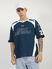 Teal Blue New Jersey Half Sleeve T-Shirt