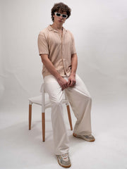 Matrix Knit Butterscotch Half Sleeve Shirt