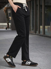 Black Embossed Baggy Fit Trackpant