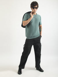 Ottoman Berly Green FlatKnit Half Sleeve T-Shirt